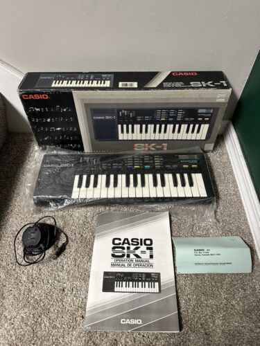 Vintage Casio SK-1 Sampling Keyboard with Original Box and Instruction Manual