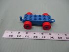 LEGO Duplo Train Car Flat Bed Zoo Parade Truck Vehicle part Blue body Red wheel