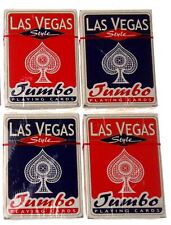 Las Vegas Style Jumbo Playing Cards Lot of 4 Decks Red & Blue Large Numbers