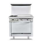 New 36'' Commercial Gas Range Oven Natural 24'' Griddle 2 Burners Chef 135000BTU