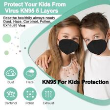 3/200 Child Kids Disposable Black KN95 Face Mask 5 Layer C.E Approval FFP2 96%