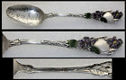 Antique 1900 Sterling Silver Enameled Violet Floral Series C Spoon Tyndall, SD