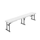 Mainstays 6 Foot Fold-in-Half Bench, Steel Frame,Includes Carry Handle, White