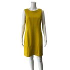 AKRIS Punto Yellow Mustard Shift Dress size 10/FR 42/IT 46