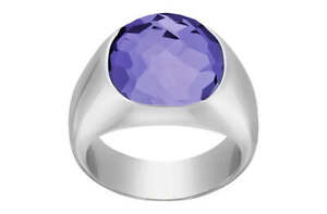 Swarovski Dot Rhodium Plated Purple Crystal Womens Ring Size 8 / 58 - 5184638