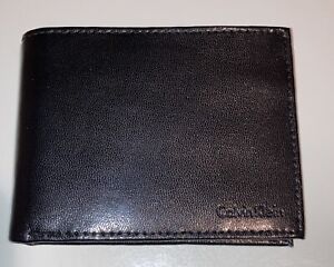 Calvin Klein Men's RFID Blocking Smooth Leather Bifold Wallet Black FREE SHIP