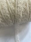 Clearance 50 yards ivory poly lace edge scalloped floral trim  3/4”