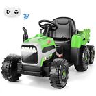 12V Kids Ride on Tractor with Trailer Electric Tractor Toy Gifts Cars for Kids