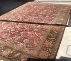 Agra Oriental Rug Handmade Red Allover Mahal pattern 9’.9”x 14’.2” Just Cleaned