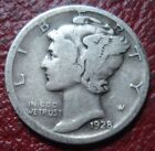 1928-D MERCURY DIME IN GOOD-VG CONDITION