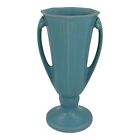 New ListingRoseville Russco Blue 1934 Vintage Art Deco Pottery Handled Ceramic Vase 696-8