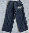 JNCO Jeans Vintage  Baggy Black Skater Crown Logo Embroidered Big Pocket