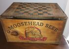 Canadian Lager Moosehead Beer Vintage Wooden Crate & Checkers Lid