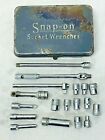 VINTAGE SNAP-ON SOCKET WRENCH SET w/ METAL CASE TM-10-D Wrench 18 Pieces