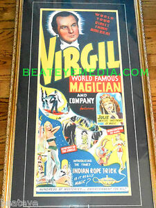 MAGIC SHOW POSTER VINTAGE-HOUDINI,MOVIE POSTERS,CIRCUS,ILLUSION,SIDE SHOW,FREAK