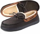 Mens Moccasin Slippers with Memory Foam closed back House Shoes indoor outdoor