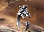 925 Silver Giraffe Round Knuckle Ring Party Adjustable Women Men Jewelry Gift