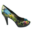 Bandolino Womens Pumps Size 9 M Watercolor Floral Peep Toe Platform Shoes Heels