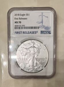 NGC 2018 EAGLE SILVER DOLLAR MS 70 FIRST RELEASE COIN 🪙 $$