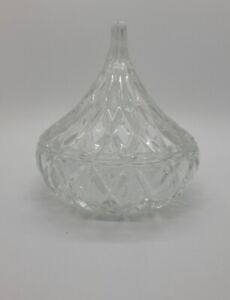 Vintage Crystal Block Designs Hershey Kiss Candy Dish Lead Crystal With Lid