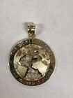10K SOLID YELLOW GOLD THE WORLD IS YOURS GLOBE PENDENT