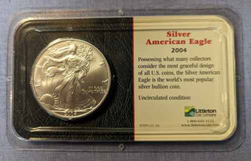 2004 American Silver Eagle ASE Liberty Dollar 1 Oz Coin Littleton Uncirculated