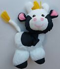 Vintage Fisher Price Puffalump Cow Stuffed Animal Plush Black White 1993