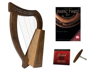 Roosebeck Baby Celtic Harp 12-String - Walnut + Play Book + Extra Strings