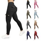Butt Lifting Leggings Pants with Flap Pockets Workout Cargo Leggings for Women