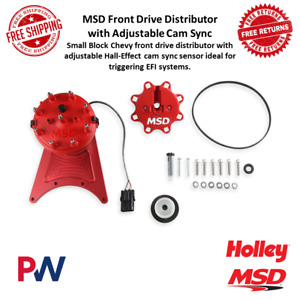 MSD Front Drive Distributor W/ Hall-Effect Adj. Cam Sync For Small Block Chevy