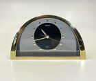 Vtg Seiko Gold Tone Case Smoke Tinted Glass QQZ137G Half Moon Mantle Clock Works