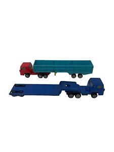 Majorette Blue Red Truck Tractor Trailer ECH 1/100 Maraicher 324 Lot
