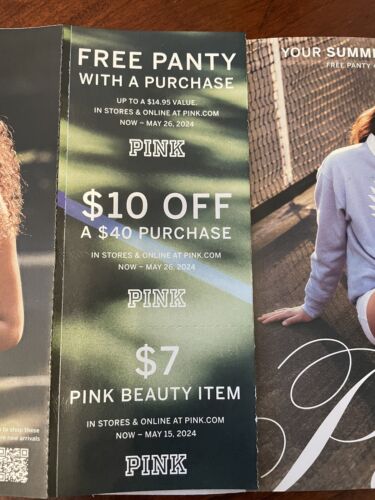 Victoria's Secret PINK Coupons Panty $7 Beauty $10 off Purchase Expires May