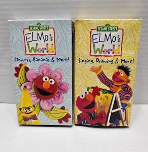 Lot Of 2 Elmo's World Singing Drawing & More! VHS Used Sesame Street
