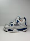 Air Jordan 4 Retro Military Blue White Sneaker HF4281-141 Youth GS Size 7Y New