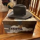 RESISTOL Hat Self Conforming 4X Beaver, Granite Grey Color, Size/Oval 7 L U.S.A.