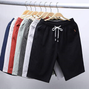 Men Casual Sport Shorts Summer Beach Joggers Pants Twill Cotton Slim Fit Casual