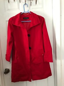 Ellen Tracy Womens Red Trench Coat Size XS NWOT