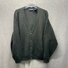 Vintage Puritan Cardigan Adult Large Gray Dark Knit 70s Sweater Acrylic Mens