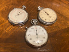 3 Vintage STOP WATCHES for parts LEO CHESTERFIELD SECURITY Repair or parts
