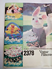 Easter Basket Farm Animals Plush Stuffed VOGUE 2378 Sewing Pattern UC VTG 80s