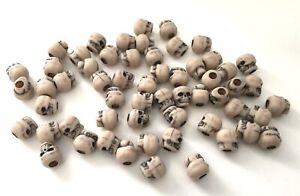 SKULL BEAD LOT 58 Skeleton Bone Howlite 9mm Ivory NEW Halloween Paracord Goth