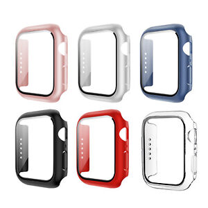 For Apple Watch Series 8 41 45mm Protective Hard Case Full Cover+Tempered Glass