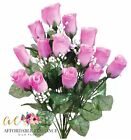 14 Lavender Rose Buds Artificial Silk Fake Faux Flowers Bouquet Bush Pink Hue