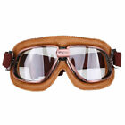 Goggles Flying Pilot ATV Off-Road Motorcycle Cool PU Leather Clear Lens