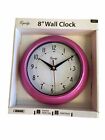 8”Round Wall Clock by Equity Battery Operated,pink Model 25017