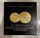 2021-W Proof Gold Eagle Two Coin Design Set 1/10th oz One Tenth Ounce US Mint