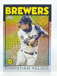 2021 Topps Update CHRISTIAN YELICH Brewers #28 Chrome 1986 Silver Mojo Refractor