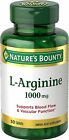 Nature's Bounty L-Arginine Amino Acid Supplement Tablets Non-GMO 1000 mg 50 Ct