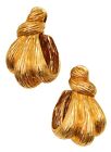 Wander France 1960 Modernist Wrapped Knots Clips Earrings Solid 18Kt Yellow Gold